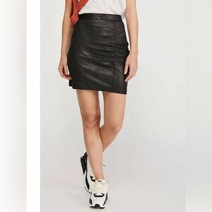 Free People Black Faux Suede Mini Skirt Size L